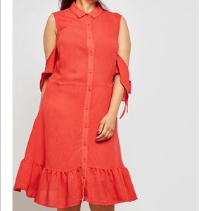 Lost Ink UK button down cold shoulder dress XL